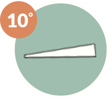 10 degree wedge angle, 1-Wedge Stack