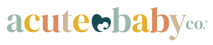 The multi-color logo for 'acute baby co.' is displayed on a transparent background.